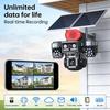 4G Solar Camera with Lifetime Free Data, Low Power, All-Day Recording, 4-Lens, No Network or Power Needed