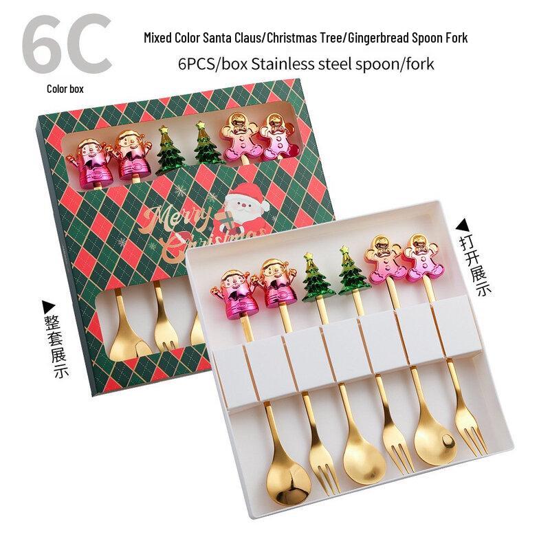 Набор десертных ложек ZISIZ с мультяшным рождественским дизайном
