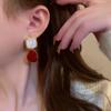 Новые винтажные красные серьги с сердечками для женщин, модные очаровательные висячие серьги, женские изысканные модные украшения, рождественские подарки