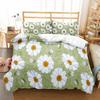Daisy Duvet Cover Set White Floral Pattern Bedding Set Romantic Leaves And Flower Comforter Cover Full Queen For Girl Women Teen