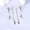 Медное Кольцо Серьга Религия Крест Круглая Форма Серьга с Лунным Камнем Для Женщин Украшение Тонкий Подарок Может Ежедневное Сочетание
