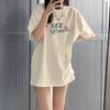 Женская летняя повседневная футболка с коротким рукавом, круглым воротником, мультяшным принтом, для подростка, пуловер, оверсайз, хлопковая футболка, топ