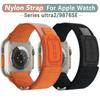 Sports Nylon Strap Watchband For Apple Watch Ultra 2 49mm SE 9 8 7 6 5 45mm 44mm 42mm 41mm 40mm 38mm Replacement Band Bracelet