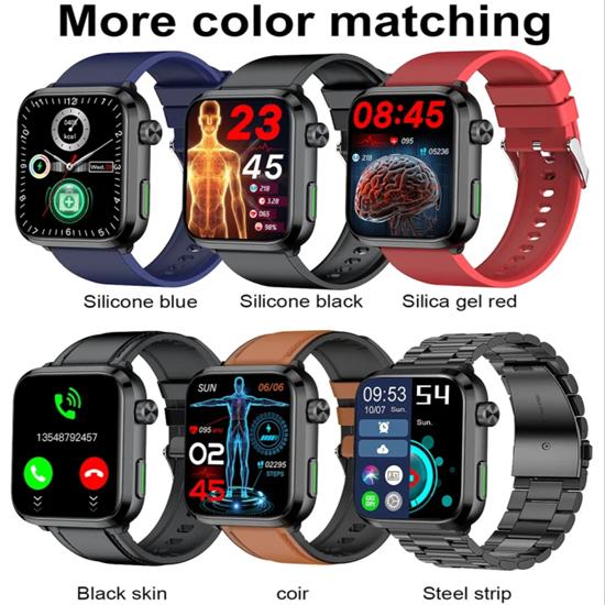 SACOSDING Bluetooth Call Смарт-часы Артериальное давление Кислород в крови Мониторинг сна Дистанционный уход за семьей и другом Спортивные умные часы для мужчин