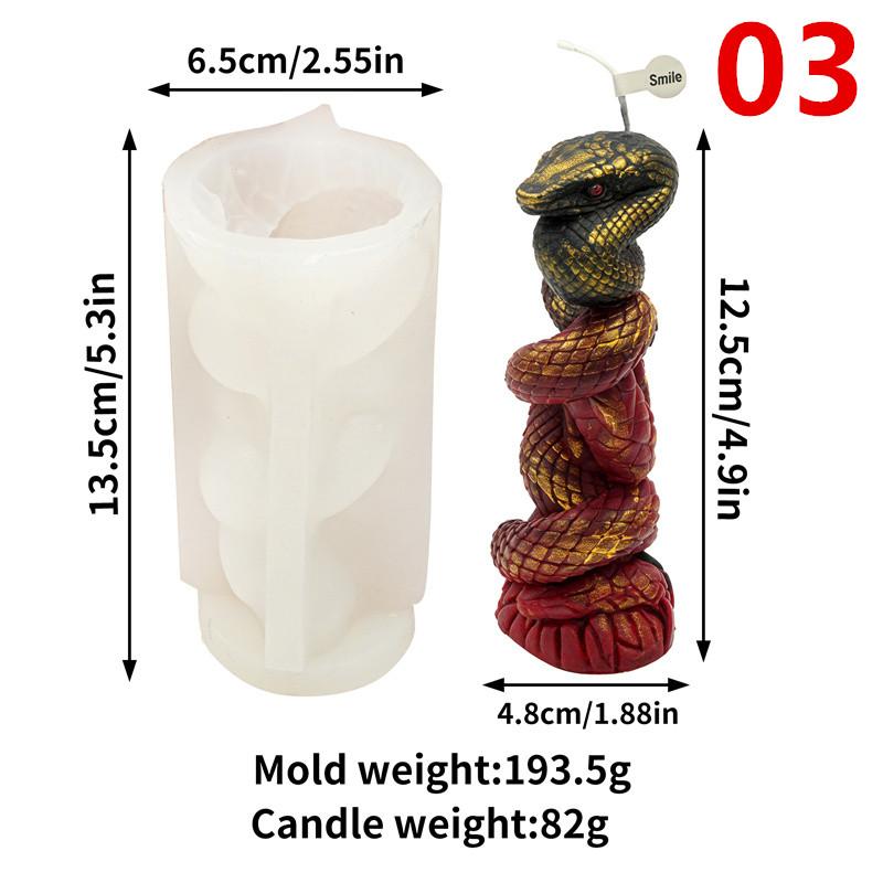 Подсвечник-колонна в форме змеи Силиконовая форма Сделай сам Рельеф свернувшейся змеи Змеиное яйцо Дизайн розовой колонны Свечи Гипс Домашний декор