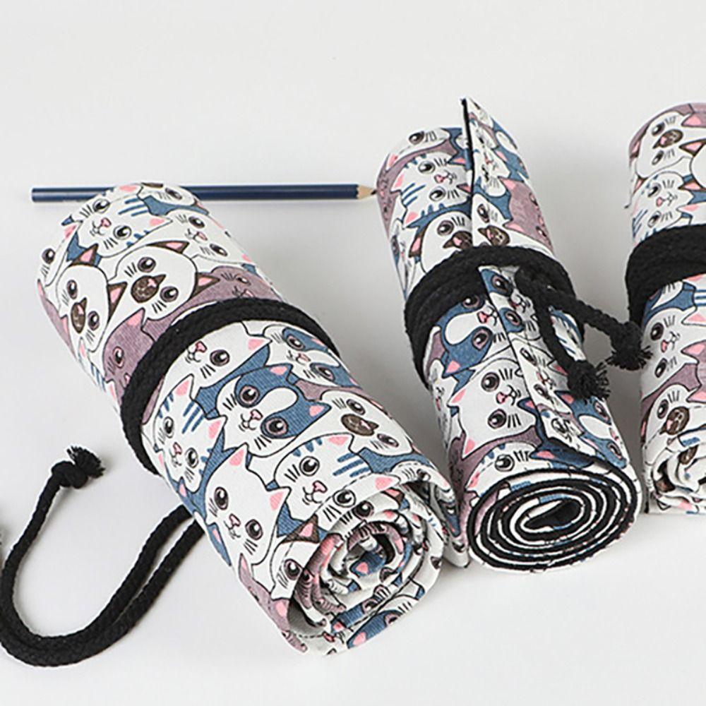Милый кот Печать Ручка Штора Кисти Для Макияжа Хранение Ручки Футляр Модная Ручка Сумка Школа Офис