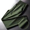 Men Mesh Sweatpants Quick-drying Thin Lightweight Jogging Sport Pants Drawstring Elastic Waist Ankle-banded Solid Color Gym Work Trousers
