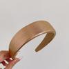 Plain Sponge Leather Hairbands Shiny Gold Retro Headwear Fashion Hair Hoop  Hair Accessories