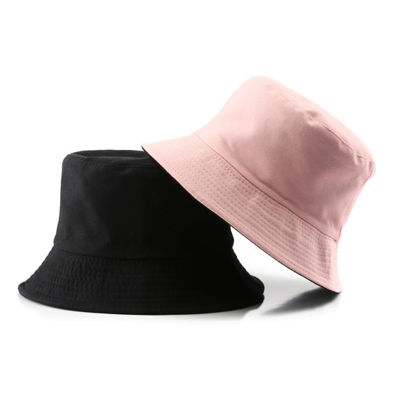 Unisex Cotton Fisherman Hats Fashion Portable Solid Color Bucket Caps Women Summer Sunscreen Beach Panama Hat Women Men Sun Cap