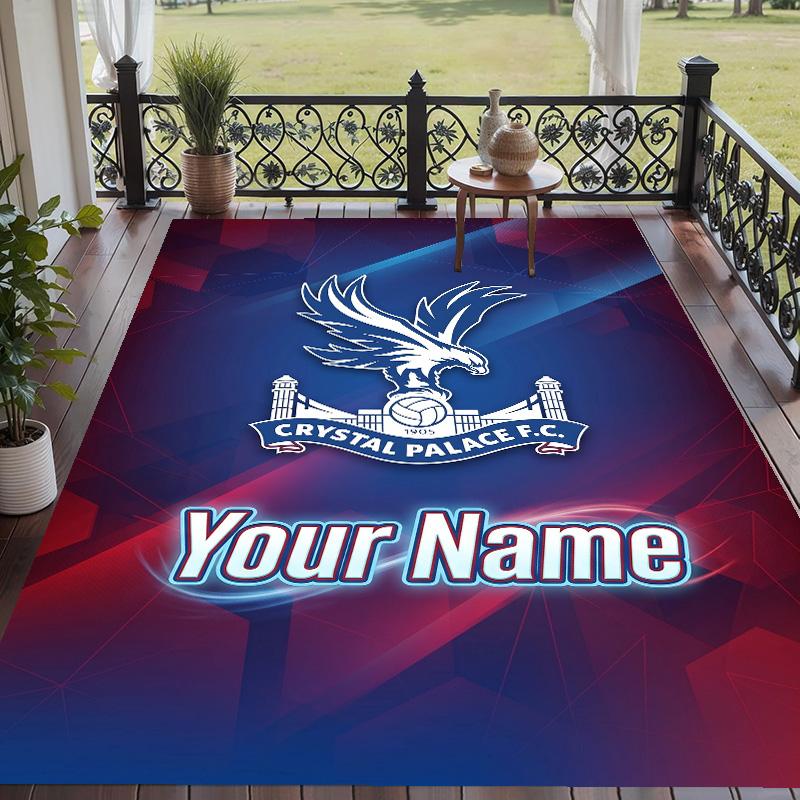 Custom Text Printed Rug Crystal Palace Non Slip Floor Carpet For Home Room Decor