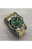 INVICTA Pro Diver Кварцевые 48мм Золотая Нержавеющая Сталь Зеленый 0075 Мужские Часы