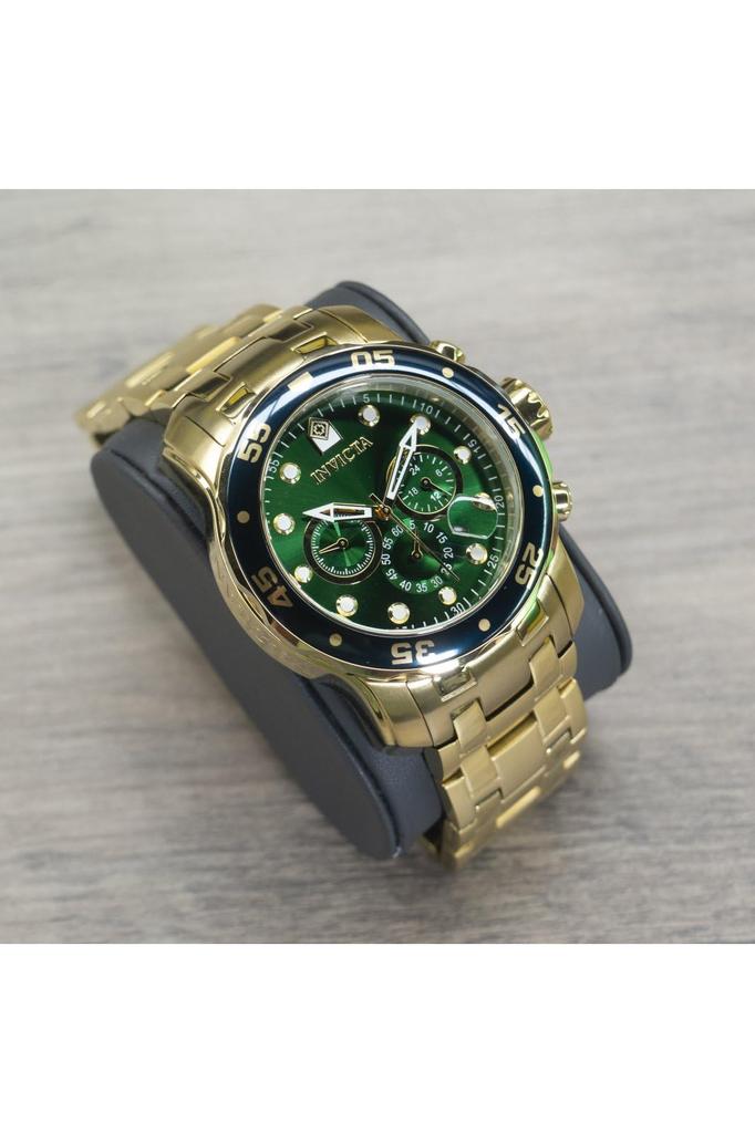 INVICTA Pro Diver Кварцевые 48мм Золотая Нержавеющая Сталь Зеленый 0075 Мужские Часы