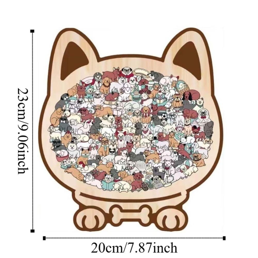 Animal Shape Dog Shaped Puzzle Thinking Training Children's Puzzle Puppies Wooden Puzzle  Kids Toy