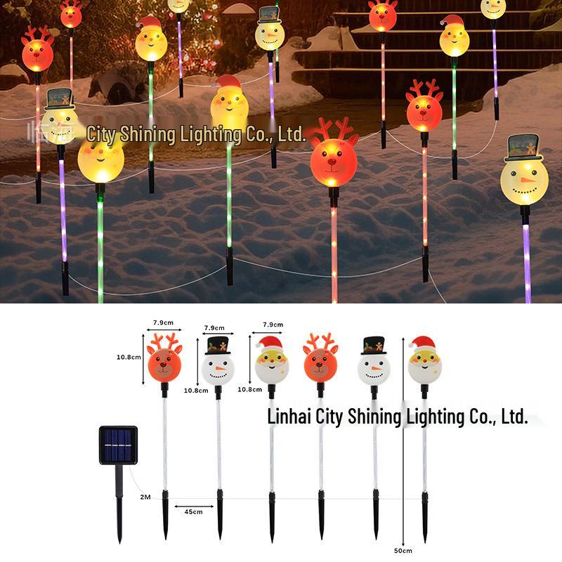 2025 Солнечные Рождественские Санта и Снеговик Светящиеся Гирлянды для Наружного Декора