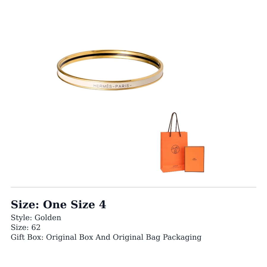 HERMES Bangles Unisex Cream White/Gold H240001F 85
