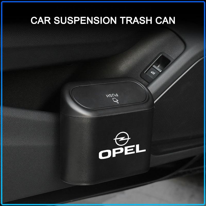 1Pcs Car Trash Can Storage Box Vehicle Garbage Dust Case Emblem For Opel Astra H G J Insignia Mokka Zafira Corsa Vectra B C D