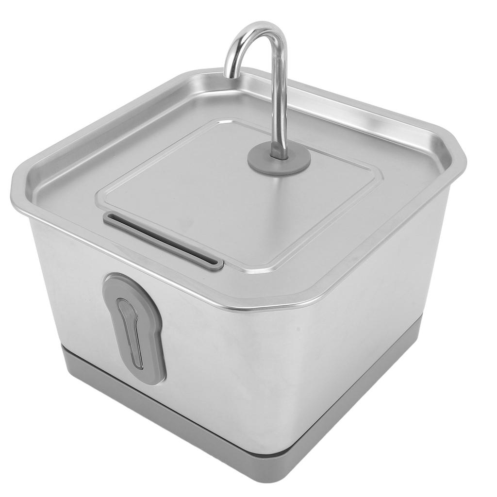 3.5L Stainless Steel Cat Water Fountain Activated Carbon Filtered Smart Sensing Quiet Automatic Pet