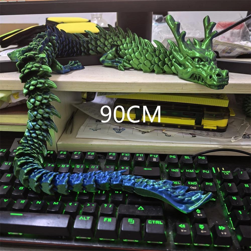 30см 90см 3D-печатные соединенные ornaments Божественного Дракона Сочленения Могут Двигаться Креативные Растения-Драконы Украшение для Скалы Аквариума