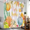Fall Shower Curtain Thanksgiving Festival Home Decor for Bathroom Pumpkin Maple Leaf Autumn Harvest Season Bath Curtain Cloth