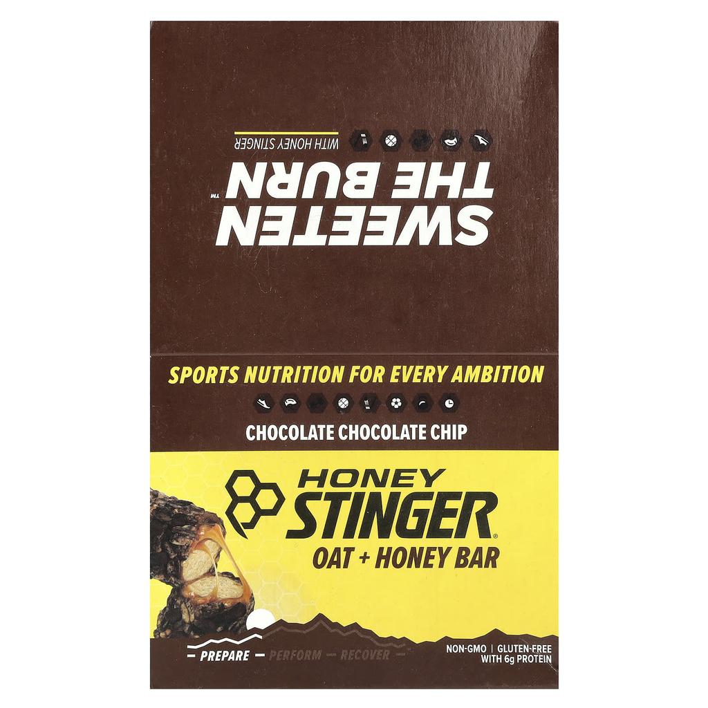 Honey Stinger, Oat + Honey Bar, Chocolate Chocolate Chip, 12 Bars, 1.48 Oz (42 G) Each