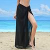 Женская пляжная юбка на шнуровке, однотонная, прозрачная, тонкая, быстросохнущая, струящаяся, солнцезащитная, бикини-накидка