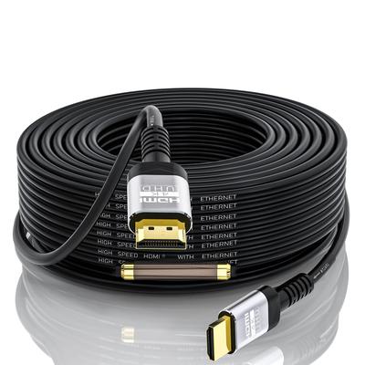 Кабель HDMI 4K с эквалайзером Высокоскоростной кабель 4K 60 Гц 2K 1080P 3D Ethernet ARC Обратный совместимый с UHD 25 м, HDMI2.0 и HDCP2.2 (Аудиоканал), Телевизоры,
