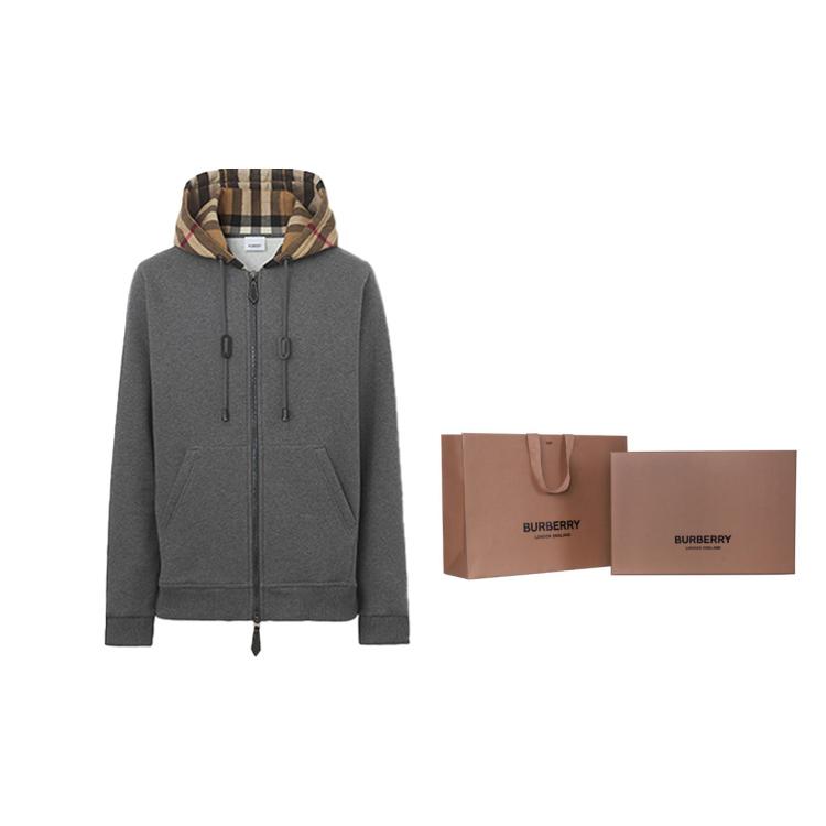 Burberry Blend Sweatshirt Coat Men's Gray 80480271 80480271
