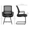 Ergonomic Chair, Mesh Fabric, Foam, Metal Legs, Sled Base, Black
