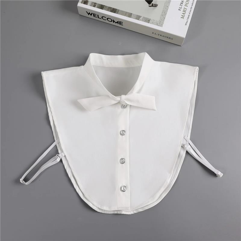Fashion White Fake Collar Women Detachable Collars Black Woman False Collar Lace Removable Half Shirts Tie Top Collars Decor