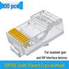 10P10C Позолоченный Разъем Сетевого Кабеля RJ48 - Десятижильный Кристаллический Разъем для Подключения Сканера.