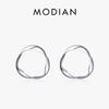Irregular Simple Fashion Round Ear Studs 925 Sterling Silver Stud Earrings for Women Female Brand Fine Jewelry
