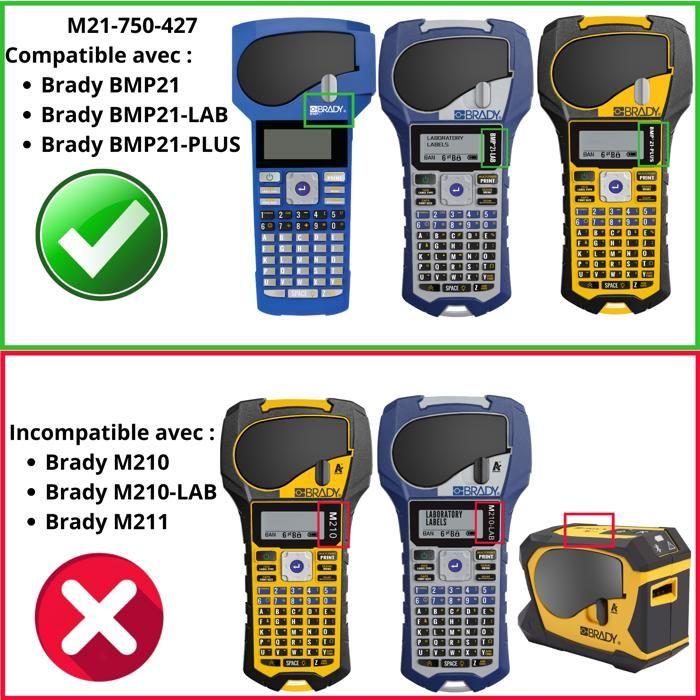 Этикетка совместимая Brady BMP21-LAB BMP21-PLUS - Виниловая лента M21-750-427 19,1ммx4,27м Phonillico®