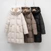 Down Jacket Women's Medium and Long Winter New Korean Version Fashion Bread Jacket Thickened Warm White Duck Down Jacket