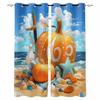 Лето Осень Пляж Тыква Морская Звезда Чайка Плотные Шторы Для Гостиной Спальни Оконные Шторы Жалюзи Кухонные Шторы