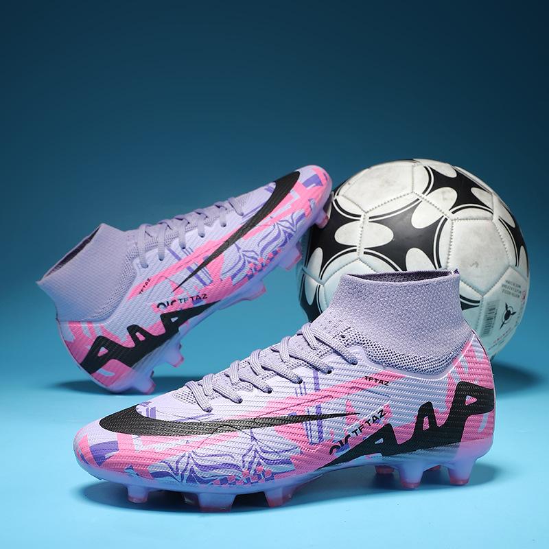 High-top football shoes men's children's T broken nails adult AG long nails sports training shoes women