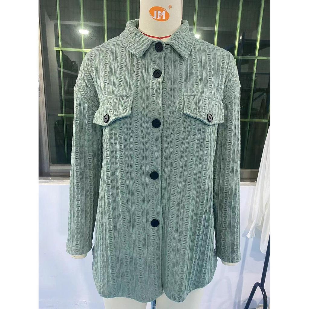 Женская мода повседневная однотонная нагрудная накладка на пуговицах с длинным рукавом кардиган верхнее пальто