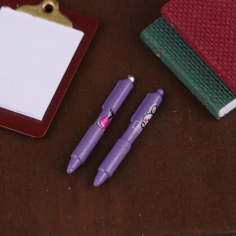 1 шт. 1/12 кукольный домик мини шариковая ручка миниатюрная сцена для изучения модель аксессуары металлическая цветная ручка кукла игрушка