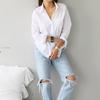 Cotton Women Shirts And Blouses Long Sleeve White Shirt Tops Casual Turn-down Collar OL Style Loose Woman Blouse