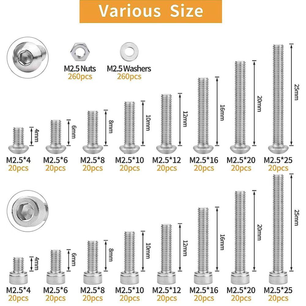 840 шт. из нержавеющей стали 304 с шестигранной кнопкой и винтами с головкой под торцевой ключ, коммуникационные продукты