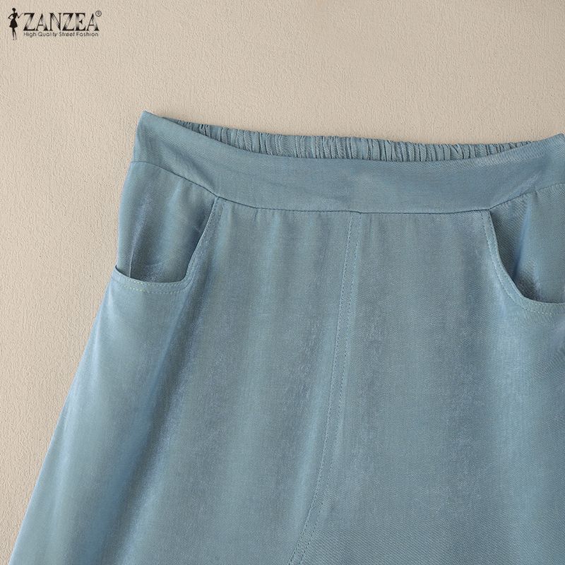 ZANZEA Женские повседневные длинные юбки свободного кроя с оборками