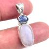 Подвеска из натурального радужного лунного камня, кианита из стерлингового серебра 925 пробы, 1,25 дюйма, I4S72