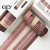 Vintage Style Washi Tape 6 Rolls Plaid Set, Grid Checkered Pattern Masking Tape, Self Retro Adhesive Decorative for DIY Crafts, Journal, Scrapbook,