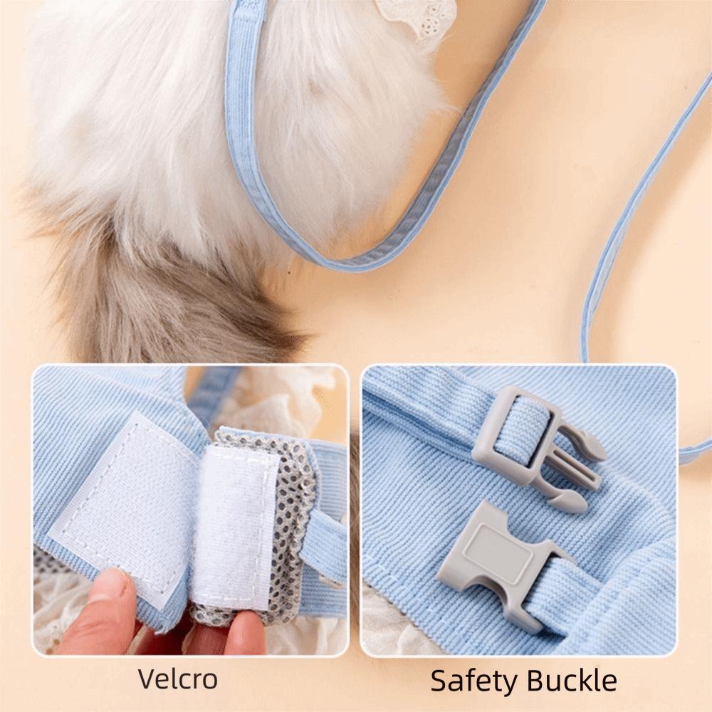 Breathable Vest Type Chest Strap No Pulling Cat Harness Leash Cat Traction Rope Small Dogs Cats