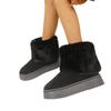 Обувь для женщин зимние женские сапоги черные с круглым носком из цельного флоксового плюша теплые на среднем каблуке водонепроницаемые повседневные зимние сапоги для женщин