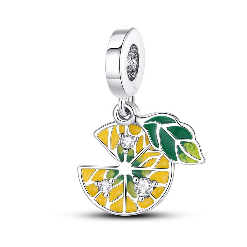 2026 Fruit Avocado Strawberry Cherry Pineapple Charm Charm Charm Beads DIY Jewelry Bracelet Accessories 925 Silver