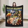 Italian Brainrot Meme Patterned Flannel Blanket Soft Comfortable Warm Multi-Purpose Outdoor Camping Travel Gift Blanket For Publ