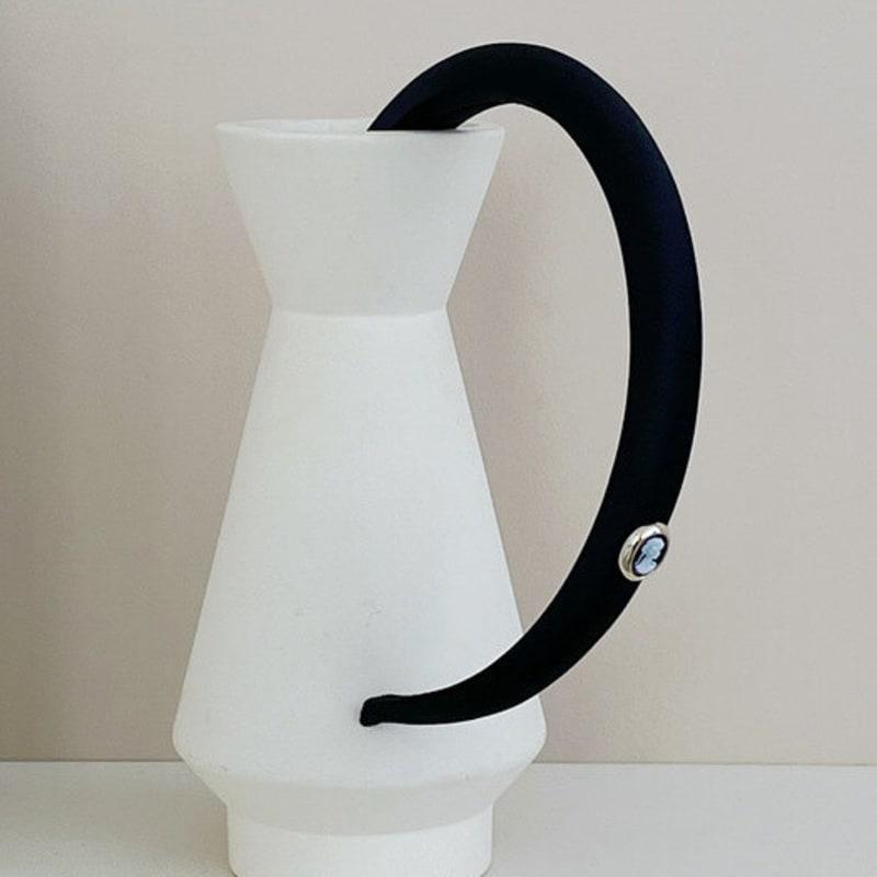 Oar Cameo Satin Узкая повязка для волос [Черный]