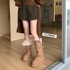 Cowhide Version~ Winter Northeast Thickened and Velvet Two Wear Snow Boots for Women, Thick-soled and Thin, But Knee Boots Non-slip