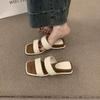 French Retro Rivets with Small Slope Heels Slippers Women's Summer Wear Seaside Vacation Casual Beach Sandals