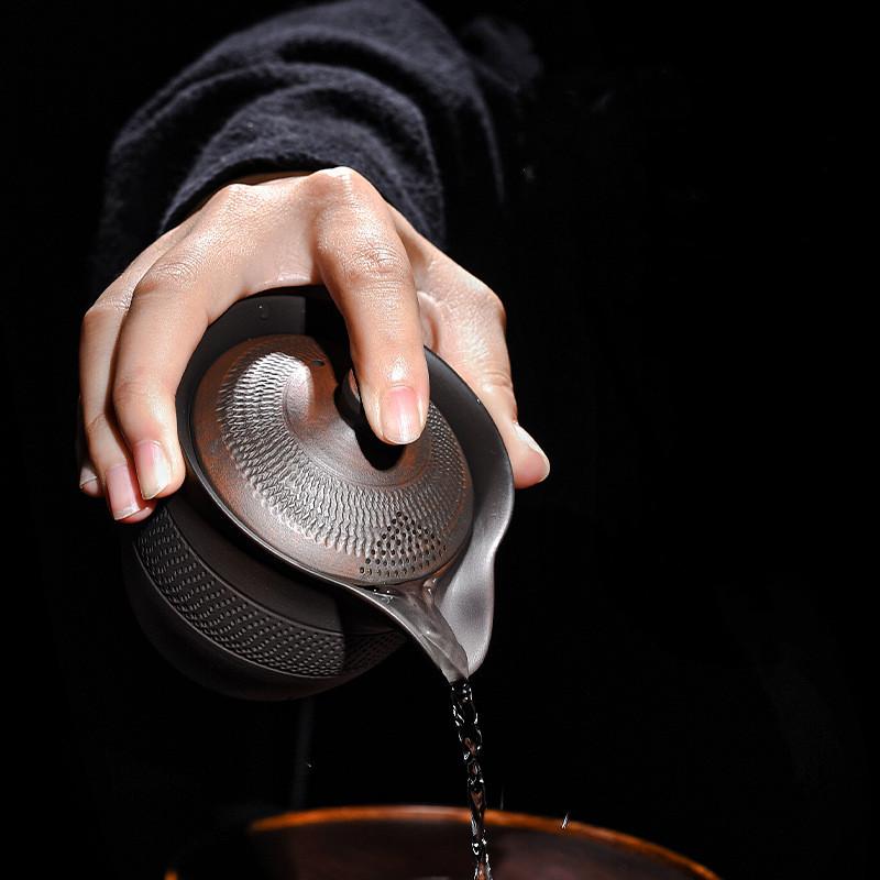 Винтажный фиолетовый керамический горшок ручной работы, заварной чайник, керамический чайник, одиночный чайник, набор для кунг-фу, аксессуары